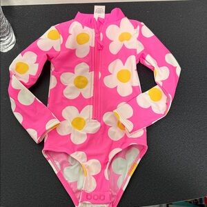 Gymboree Pink and White Floral Swimsuit